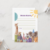 Zoo Animaux Temps Capsule Carte Signale (Devant/Arrière en situation)