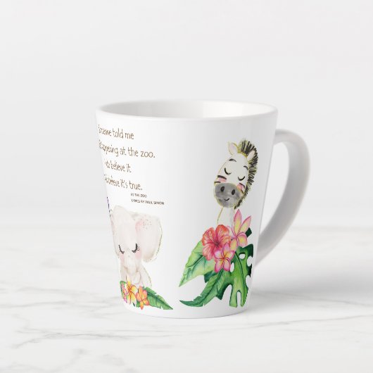 Zoo baby's met bloemen latte mok (Rechterhoek)