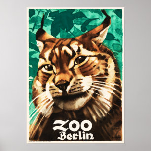 ZOO BERLIN Duitsland Zoologische tuin 1930 Reizen Poster