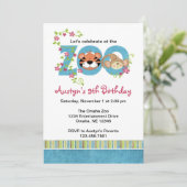 Zoo Birthday Party Invitations Kaart (Staand voorkant)