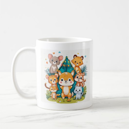"Zoo Brew : Jouer Les Enfants Animal Mugs Set" (Gauche)