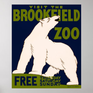 Zoo Chicago, l'Illinois - poster vintage de