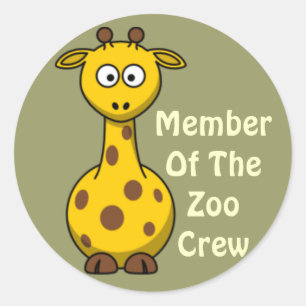 Zoo Crew-Giraffe Ronde Sticker
