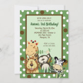 Zoo Crew Jungle Animaux Anniversaire Invitation (Devant)