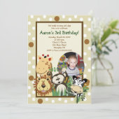 ZOO CREW Jungle *PHOTO* INVITATION ANNIVERSAIRE 5x (Debout devant)