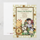 ZOO CREW Jungle *PHOTO* INVITATION ANNIVERSAIRE 5x (Devant / Derrière)