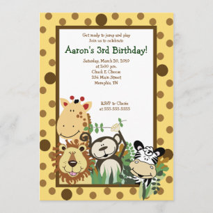 ZOO CREW Jungle Safari INVITATION ANNIVERSAIRE 5x7