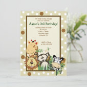 ZOO CREW Jungle Safari INVITATION ANNIVERSAIRE 5x7 (Debout devant)