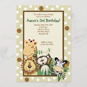 ZOO CREW Jungle Safari INVITATION ANNIVERSAIRE 5x7