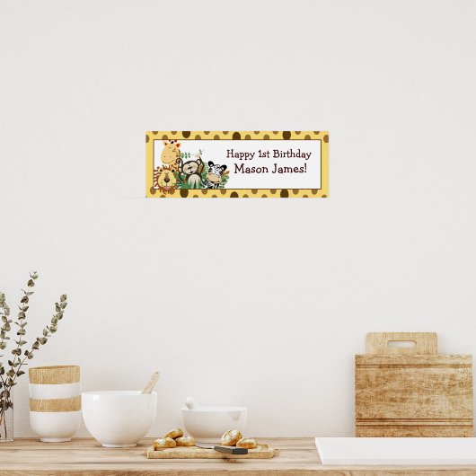 Zoo Crew-Oerwoud - Aangepaste verjaardagstanner Poster (Keuken)