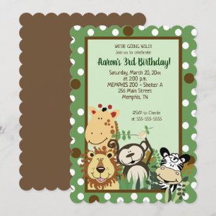 Zoo Crew Oerwoud Animal Birthday Invitation Die Cu Kaart
