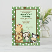 ZOO CREW Oerwoud Safari BIRTHDAY INVITE 5x7 Kaart (Staand voorkant)