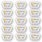 Zoo Day Reminder Schattigee wilde dieren Bezoek Pl Sticker (Voorkant)