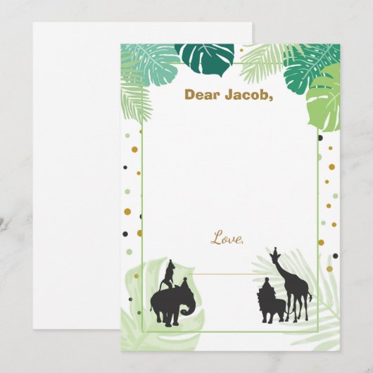 Zoo de carte d'insertion de garçon de capsule de (Devant / Derrière)