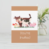 Zoo de la ferme animal d'anniversaire Invitation d (Debout devant)