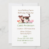Zoo de la ferme animal d'anniversaire Invitation d (Dos)