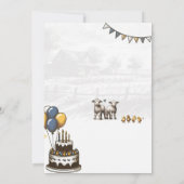 Zoo de moustiquaire bleu Invitation de fête d'anni (Dos)