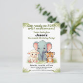 Zoo de rugissement Anniversaire Carte postale Invi (Debout devant)