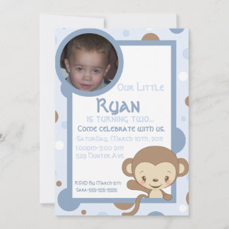 Zoo de singe Photo Invitation d'anniversaire