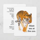 Zoo de Tiger Invitations de fête d'anniversaire (Devant / Derrière)