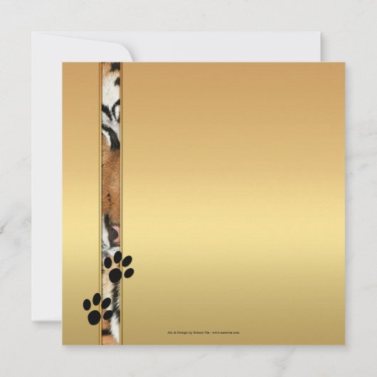 Zoo de Tiger Safari Faire-part de mariage (Dos)