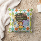 Zoo Dieren op kleurrijke Argyle Kussen (Deken)