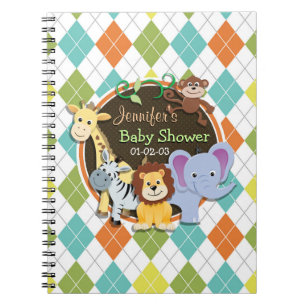 Zoo Dieren op kleurrijke Argyle Notitieboek