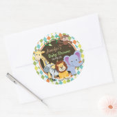 Zoo Dieren op kleurrijke Argyle Ronde Sticker (Envelop)
