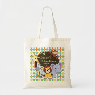 Zoo Dieren op kleurrijke Argyle Tote Bag