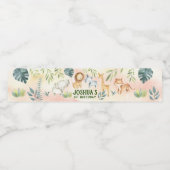 Zoo Étiquette bouteille d'eau, Safari Wild One Éti (Étiquettes simples)