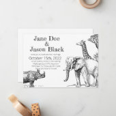 Zoo Faire-part de mariage (Devant/Arrière en situation)