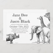 Zoo Faire-part de mariage (Devant / Derrière)