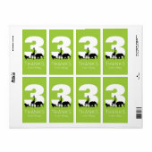 Zoo fête d'anniversaire animal merci stickers (Feuille entière)