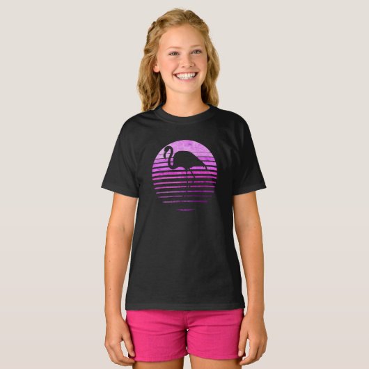 Zoo Flamingo Animal Tropic Summer Sunrise T-shirt (Voorkant volledig)