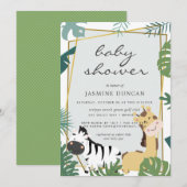 Zoo Forest Neutral Baby shower Invitation Save The Date (Voorkant / Achterkant)