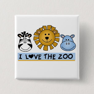 Zoo Friends Vierkante Button 5,1 Cm