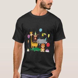 Zoo Giraffe Dierenaap Leeuw Krokodil Verjaardag T-shirt