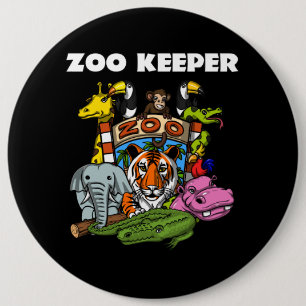 Zoo Keeper Dierenvriend Party Ronde Button 6,0 Cm