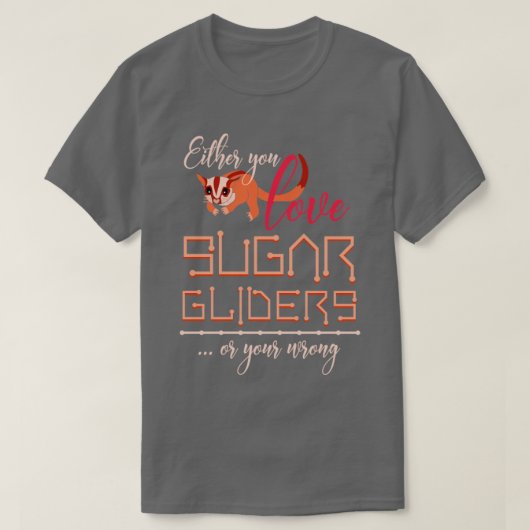 Zoo Keeper Gift Australia Animal Sugar Glider T-shirt (Design voorkant)