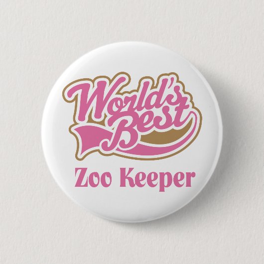 Zoo Keeper Gift Ronde Button 5,7 Cm (Voorkant)