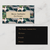 Zoo Keeper met dierachtergrond Visitekaartje (Voorkant / Achterkant)