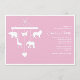 Zoo Mobile Baby shower Invitation Kaart