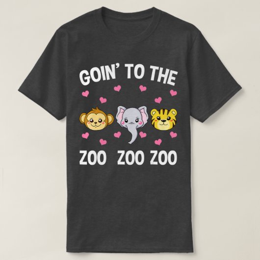 Zoo Monkey Elephant Tiger Animal Park T-shirt (Design voorkant)