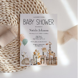 Zoo Nursery Animals Baby shower Kaart