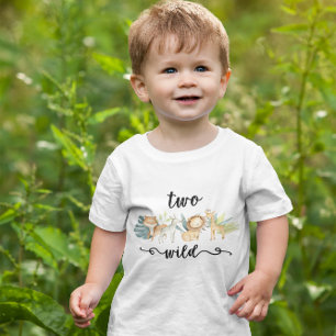Zoo Oerwoud Safari Dier Twee Wilde Tweede Dag Kinder Shirts