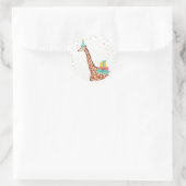 Zoo Party Animals Safari Oerwoud Wilde Giraffe Ronde Sticker (Tas)