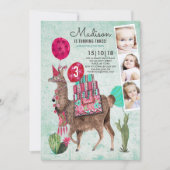 Zoo Party Birthday | Llama | Uitnodigingen (Voorkant)