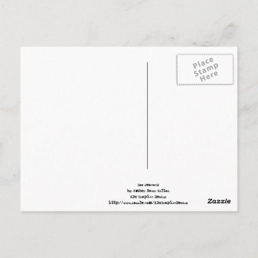 Zoo Peacock Briefkaart (Achterkant)