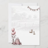 Zoo Pink Petch Anniversaire Fête Invitation (Dos)
