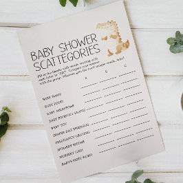 Zoo Safari Animals Baby shower Scattegories Game Flyer